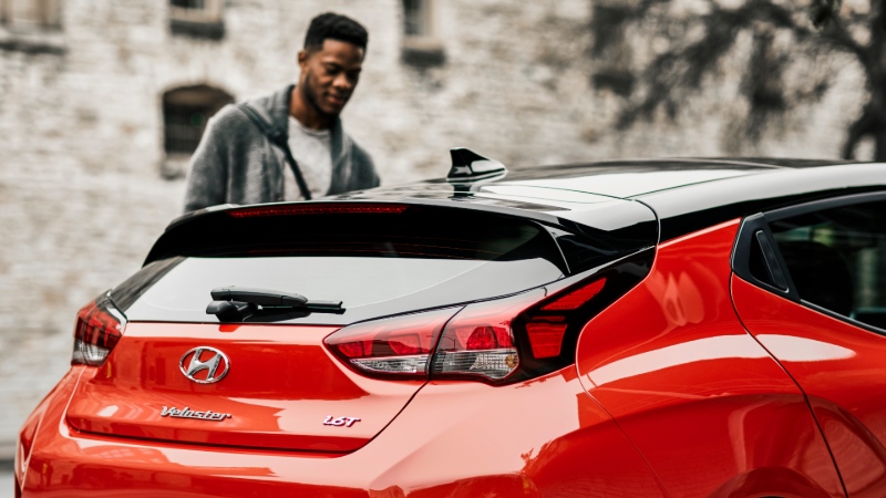 Hidden backdoor handle.