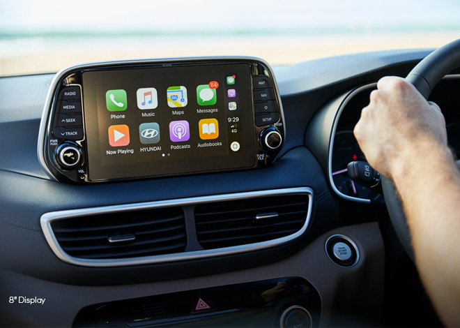 Apple CarPlay<sup>TM[P1]</sup> and Android<sup>TM[P2]</sup> Auto compatibility.